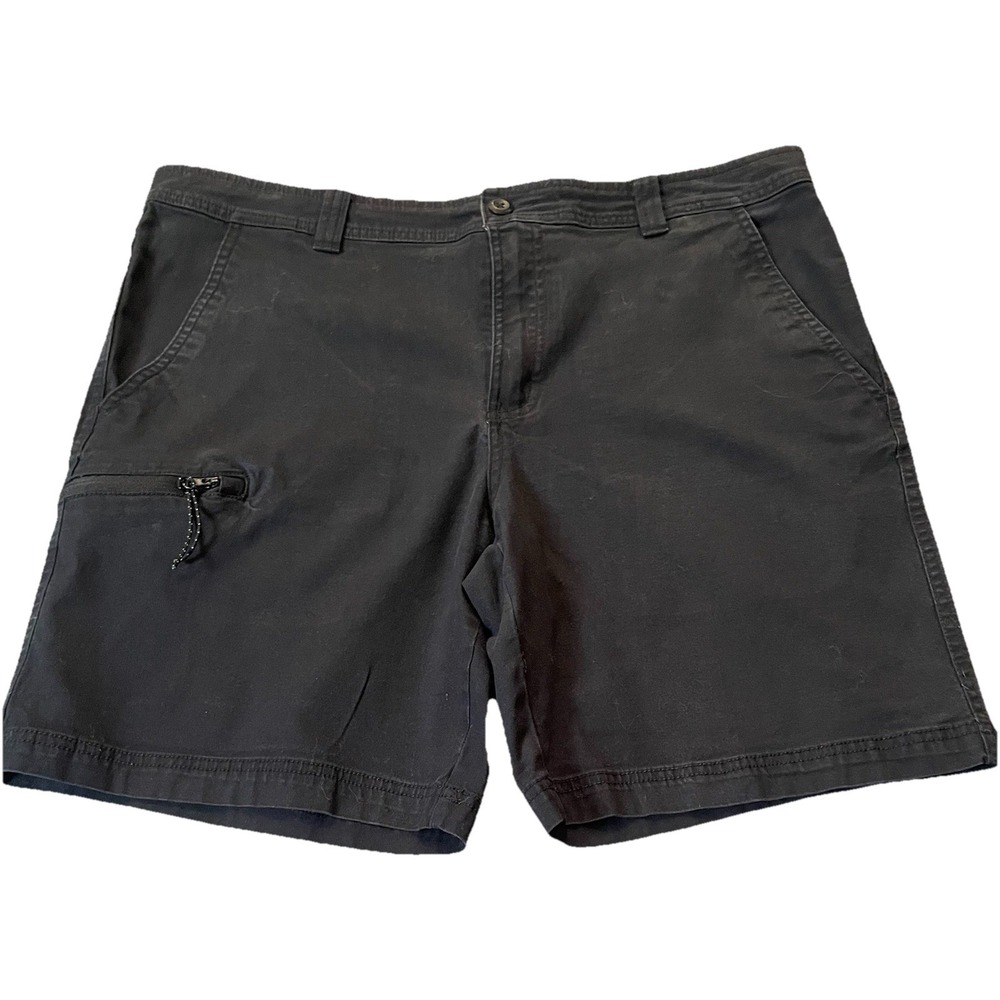 Columbia Sportswear Chino Shorts 36 Black Zip Slash Pockets Athleisure Outdoor